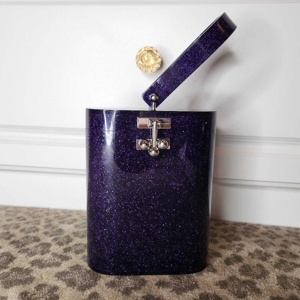 Edie Parker Purple Oval Bag